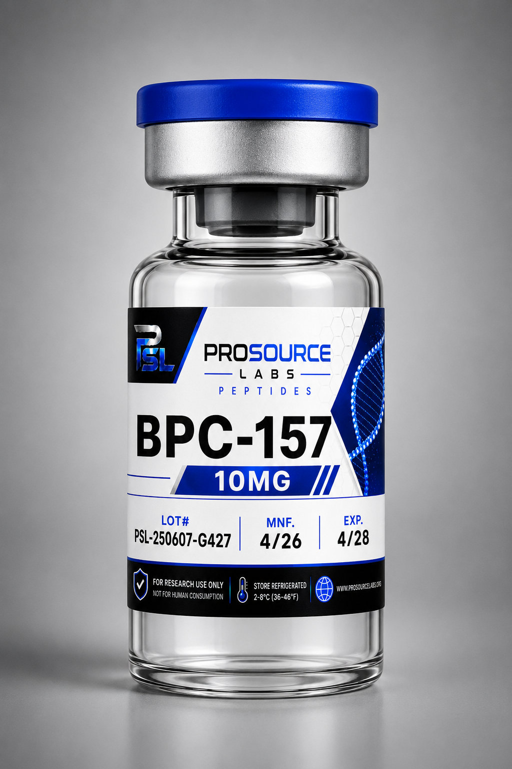 BPC-157 10mg lyophilized research vial — ProSource Labs
