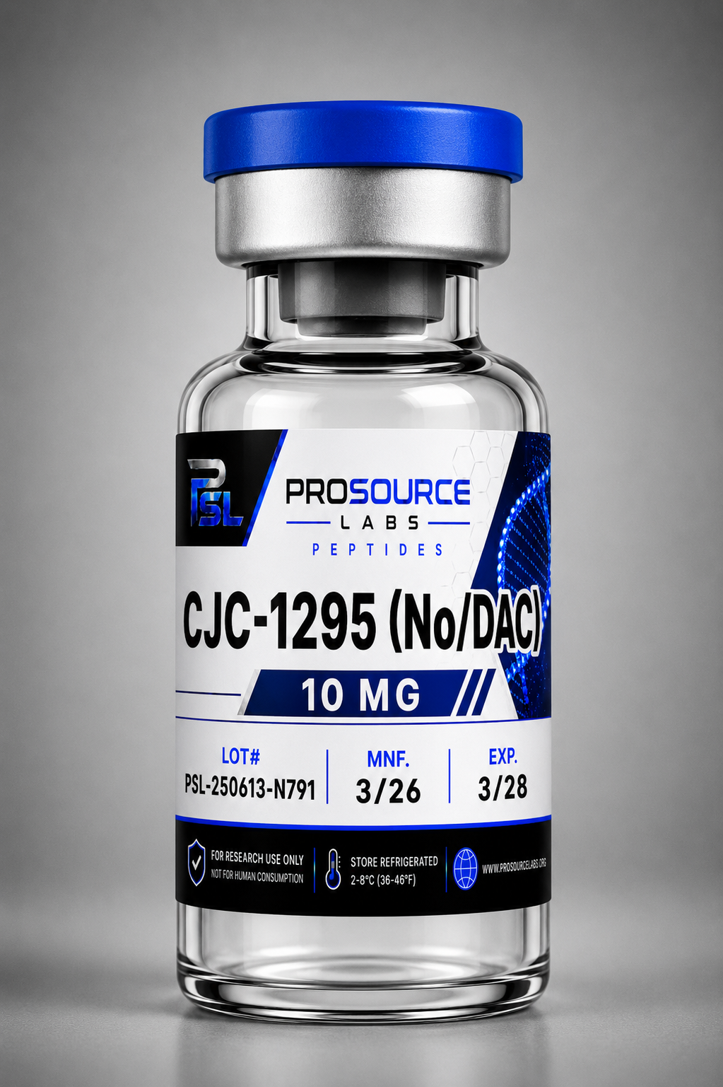 CJC-1295 No DAC 10mg lyophilized research vial — ProSource Labs