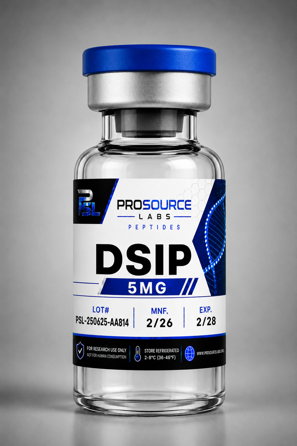 DSIP 5mg lyophilized research vial — ProSource Labs