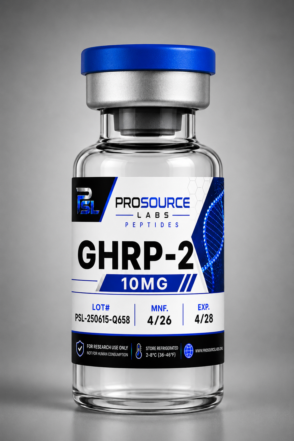 GHRP-2 10mg lyophilized research vial — ProSource Labs