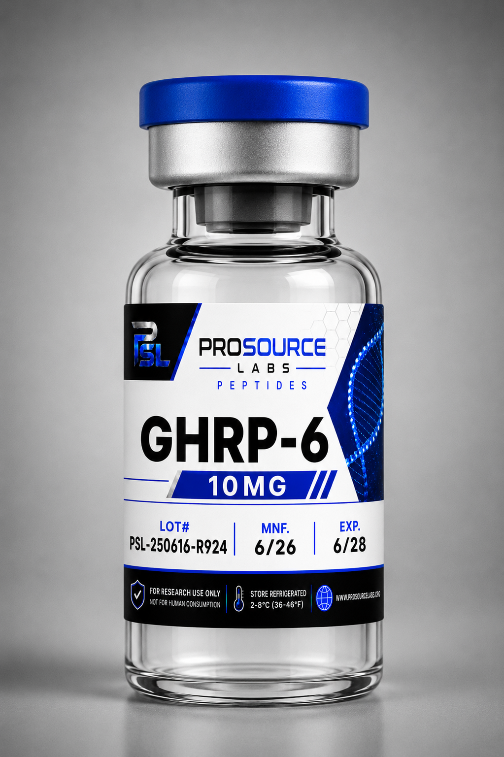 GHRP-6 5mg lyophilized research vial — ProSource Labs
