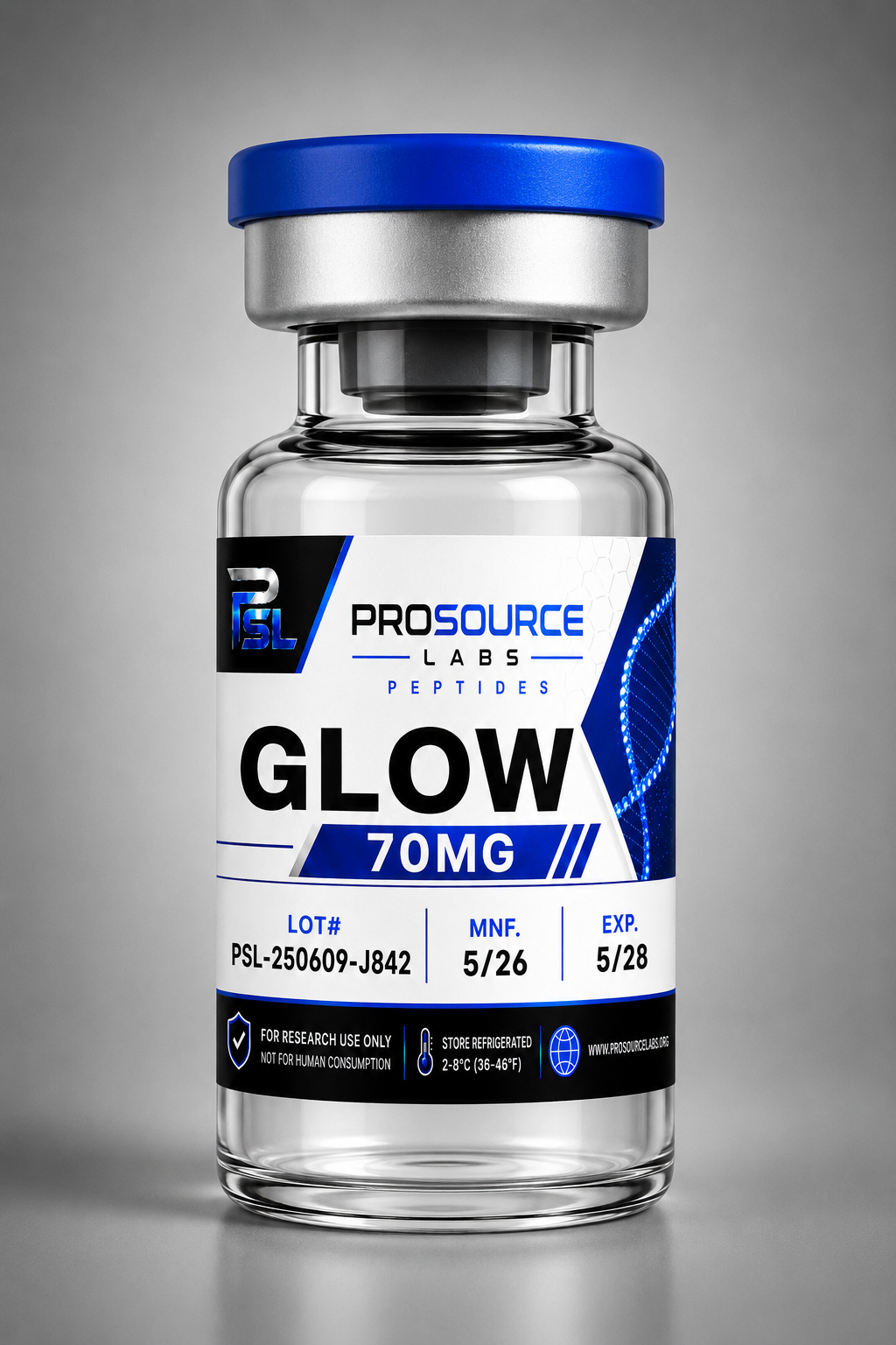 GLOW 70mg lyophilized research vial — ProSource Labs
