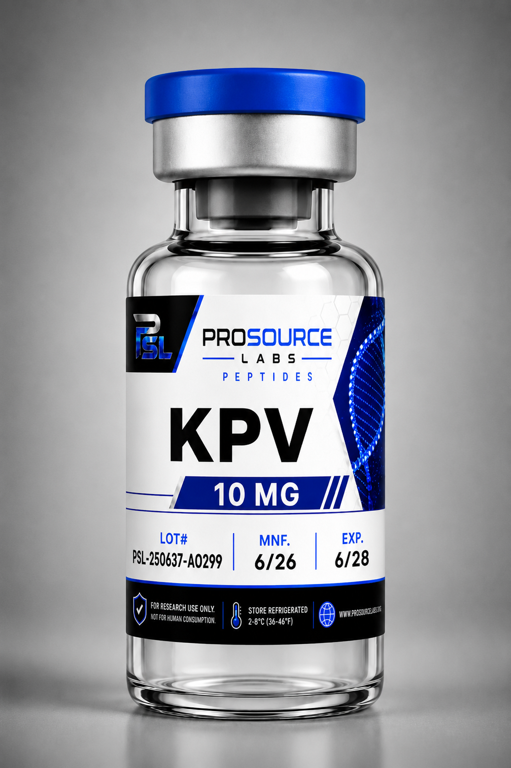 KPV 10mg lyophilized research vial — ProSource Labs
