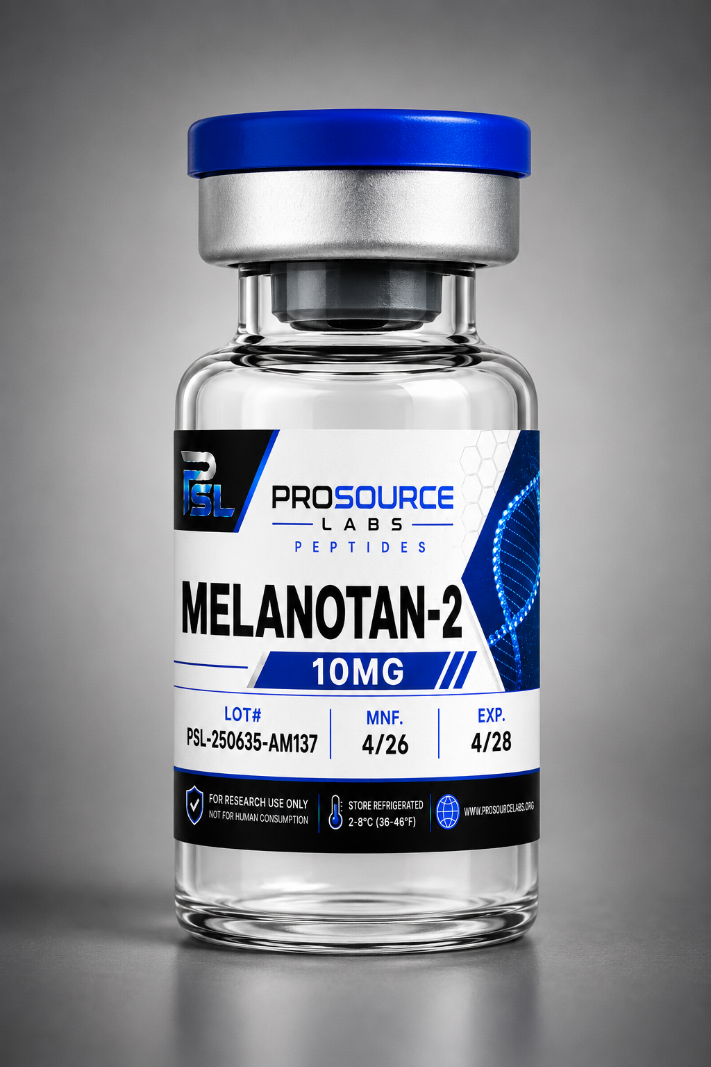 Melanotan-2 10mg lyophilized research vial — ProSource Labs