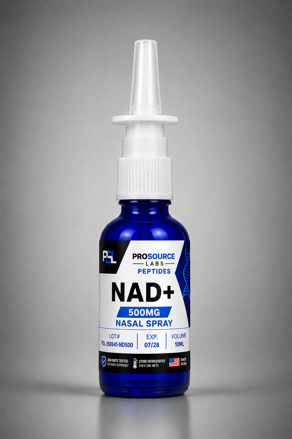 NAD+ Nasal Spray 500mg / 5mL ready-to-use research nasal spray bottle — ProSource Labs