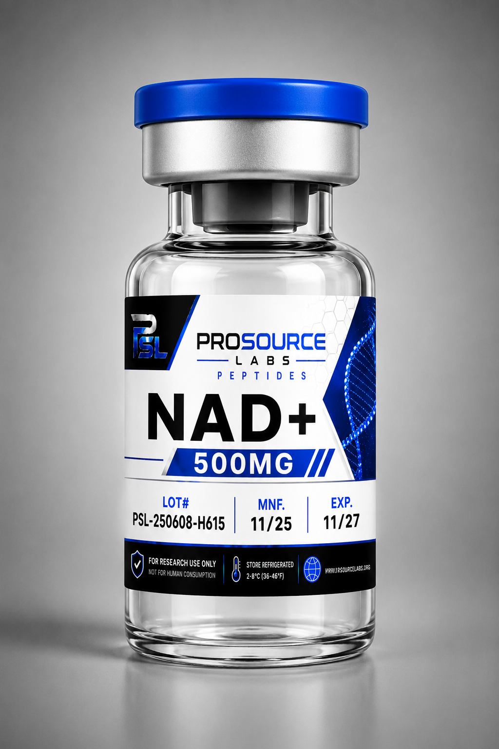 NAD+ 500mg lyophilized research vial — ProSource Labs