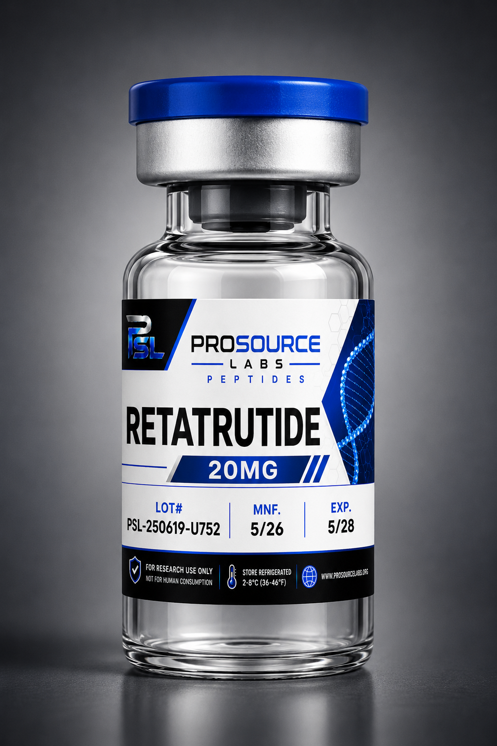 Retatrutide 10mg lyophilized research vial — ProSource Labs