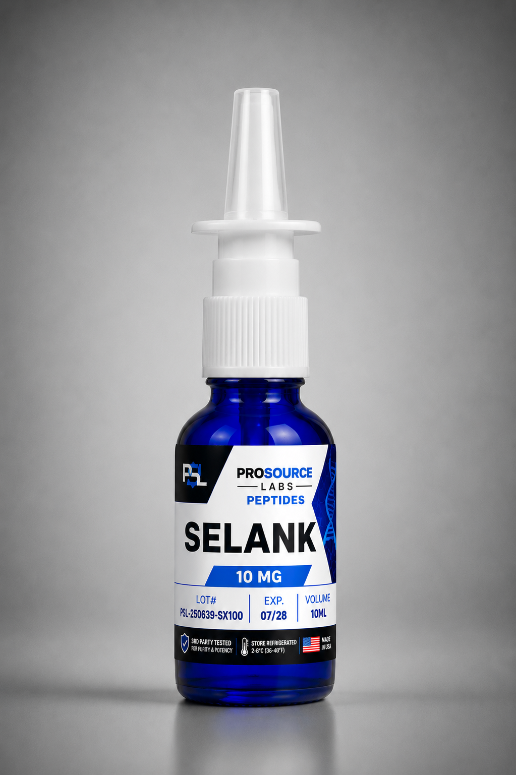 Selank Nasal Spray 10mg / 5mL ready-to-use research nasal spray bottle — ProSource Labs